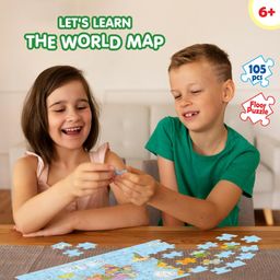 Play & Learn Funskool World Map, Jigsaw Puzzle Game for Kids, 105 Pieces, Educational, Learning & Development, Fun Activity Toy for Childrens, Gift Set for Kid, Age 6+ Years image 3