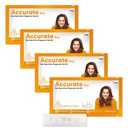 Accurate Pro One Step Urine HCG Pregnancy Test Kit (Pack of 4 Strips) | More than 99% Accurate| Easy to Use and Fast Results image 1