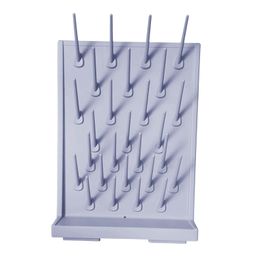 ujeavette UJEAVETTE® Lab Drying Rack with 27 Detachable Pegs Multipurpose Test Tube Draining Rack Light Gray image 2