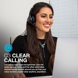 JLab Go Work Wireless On Ear Headsets with Microphone - 45+ Playtime PC Bluetooth Headset and Multipoint Connect to Laptop Computer and Mobile - Wired or Wireless Headphones with Microphone image 4