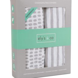 ely's & co. Waterproof Changing Pad Cover Set | Cradle Sheet Set by Ely's & Co no Need for Changing Pad Liner Taupe Splash & Stripe 2 Pack image 1