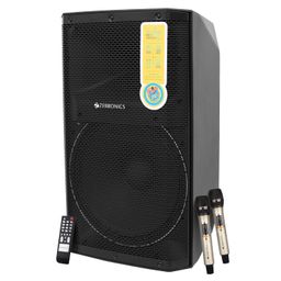 ZEBRONICS Epic Plus Party DJ Speaker, 480 Watts, Supports Bluetooth, USB, SD, AUX, Dual UHF Wireless MIC, Karaoke & Recording Function, Wired Mic Input & Controls, Black image 1
