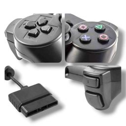 GAME GURU Wired Controller for PS2 – Double Shock Vibration Gamepad Joystick with 1.8M Cable – Ergonomic Design Remote Joypad for Sony PlayStation 2 Console image 2
