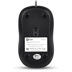 Enter Click Wired USB Mouse, 800 DPI Optical Sensor, 3-Button Design, Plug & Play, for Windows/Mac/Linux (Black) image 4