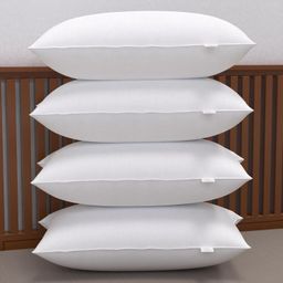 MY ARMOR Height Adjustable Microfiber Pillows Set of 4 for Sleeping, 41x61 cm, Without Cover, White image 1