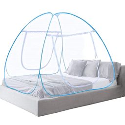 Freshwind Mosquito net for Double Bed King Size Macchardani for Queen Size Bed Suitable for 6x6 and 6.9x6.9 feet Foldable with Storage Bag – 6x6 – Assorted Colour image 1