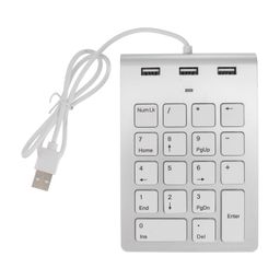 Hemobllo Keyboard for PC Computer Keyboard Wired Numeric Keypads Macro Keypad 10 Key USB Keypad Wired Number Pad USB Numeric Keypad USB Keyboard USB Number Pad Silver USB Hub Numeric Keypad image 1