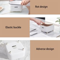 lookmint Table Dustbin, Plastic Swinging Lid Waste Storage Garbage Bin, Desktop Trash Can For Study Table, Office image 4