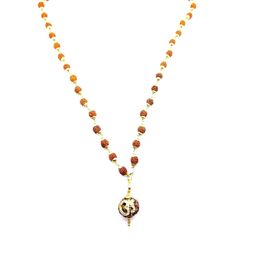 raviour lifestyle Lord Shiv 5 mukhi rudraksha OM Pendant with Rudraksha Mala Cap for Shiv Blessings image 2