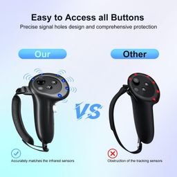 Careflection Controller Grips Compatible with Meta/Oculus Quest 3 Accessories, Silicone Non-Slip Handle Cover with Adjustable Thickening Soft Hand Strap, VR 3 Controllers Covers Protector(1 Pair) image 5