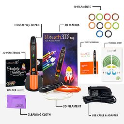 WOL3D I Touch play 3D Pen with 10 in 1 PLA Filament 5 Meter Each for 3D Printing with Speed Control, Advanced Temperature Regulation, OLED Display & Ergonomic Design – Compatible with Filaments. image 3