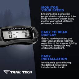 Trail Tech Trail Tech 202-118 Endurance II Digital Gauge Speedometer Kit image 3