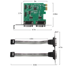 mzhou PCI-Express PCIe Expansion Card - 1X Serial COM interfaces - COM Port RS232 Interface - Adapter Converter Card, RS-232 Module with 4 Connections, 18-pin image 5