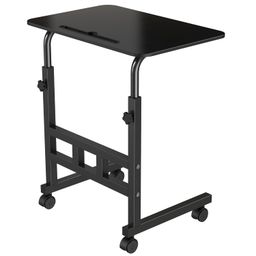 amazon brand - umi UmI. Wooden Multipurpose Adjustable Height Table With Wheels For Work From Home, Study, Office And Bedroom (Without Drawer) image 1