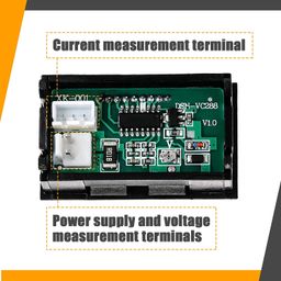 Ds Robotics® 0.28" LED Voltmeter Ammeter, Red and Blue Digital Multimeter Display Voltage Current Tester, DC 0-100V 50A Dual Display Detector Voltage Current Meter Panel Amp Volt Gauge image 5