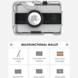 Aulumu G03 Transparently Magnetic Wallet Card Holder | Magnetic Wallet Compatible with MagSafe | Multi Function - Mobile Phone Stand/Grip | Bottle Opener | RFID Shielding Card - Translucent White image 2