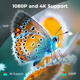 WZATCO Yuva Go Android 13.0 Smart Projector, 2X Brighter, 1080P & 4K Support, Rotatable Design, Auto & 4D Keystone with Netflix, Prime etc, WiFi 6 & BT, Screen Mirroring, ARC, 720P Native, White image 3