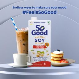 So Good Plant Based Soy Beverage Protein+ 1 L | Plant Protein | Lactose Free | Gluten Free | No Preservatives | Zero Cholesterol | Dairy Free |NON GMO Soybean | Source of Calcium & Vitamins image 5