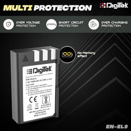 digitek DIGITEK® (ENEL9) Secondary Rechargeable Battery Packs for Digital Camera, Compatibility - D3000, D5000, D40, D50, D60, D6R1, D3X, D40X, SLR image 4
