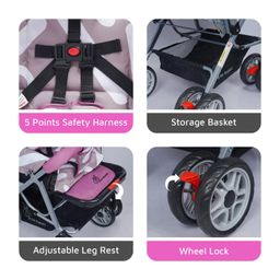 R for Rabbit Lollipop Lite Baby Stroller for 0 to 3 Years Pram with 5 Point Safety Harness, Reversible Handlebar & Cushioned Seat with 3 Level Seats Recline/Lightweight Stroller for Kids (Purple Grey) image 5
