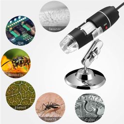 Microware Portable USB Digital Microscope 50x to1000x Magnification 8 LED Mini Camera Magnifier with Stand image 3