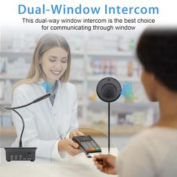 chunhee Window Speaker Intercom System Anti-Interfernce Dual-Way Intercommunication Microphone and Speaker Bank Window Inercom for Glass Window Microphone for Business/Bank/Office/Hospital image 5