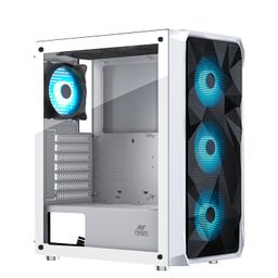 Ant Esports ICE- 112 Mid- Tower Computer Case/Gaming Cabinet - White | Support ATX, Micro-ATX, ITX | Pre-Installed 3 Front Fans & 1 Rear Fan image 1
