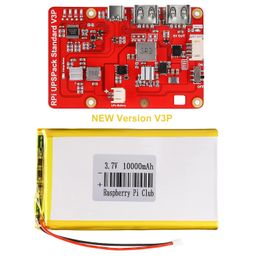 MakerFocus Raspberry Pi 4 Battery Pack UPS - 10000mAh USB Power Supply With V3Plus Expansion Board, Type-C for RPI 4B 3B+ 3B 2B+ image 1