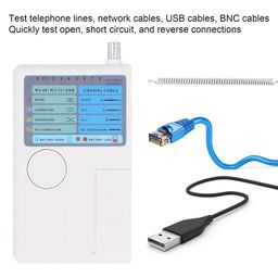 Meshiv 4 In 1 Remote Cable Tester RJ45, RJ11, USB and BNC LAN Network Cable Cat5 Cat6 Wire Tester for UTP STP Telephone LAN Cables Tracker Detector Tool (Remote Cable Tester 4 in 1 -White) image 4