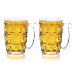 CELLO Executive Beer Mug with Handle | Glasses for Beer, Juice | Scratch Resistant & Easy to Clean | Dishwasher Safe Mug | Transparent | Set of 2, 375ml image 4
