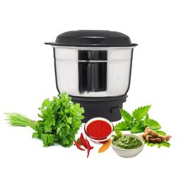 home saver Stainless Steel Rust-Free Mixer Grinder Chutney (350Ml) Jar With Snug-Fitting Lids For Small Quantities Set Of 1Pc | Suitable For Two Side Locks Mixer Grinder Only, 550 Watts image 1