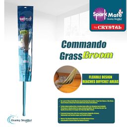 Sparkmate By Crystal Commando Grass Broom/Phool Jhadu (Hard_Floor, Plastic Handle, Assorted) image 2