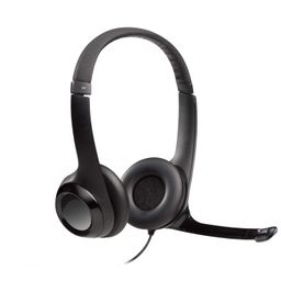 Logitech H390 Wired On Ear Headset for PC/Laptop, Stereo Wired Headphones with Noise Cancelling Microphone, USB-A, in-Line Controls, Works with Chromebook - Black image 1