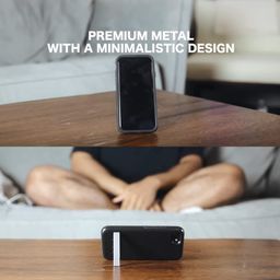 mmak MAK ‎Aluminium Thin Pocket Magnetic Mobile Kickstand Compatible for Any Cellphone, Vertical and Horizontal Tabletop Adjustable Angle (Black) image 5