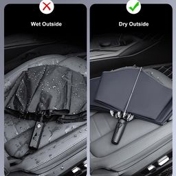 isabrella Umbrella for Men - Reverse Umbrella with Automatic One-Touch Open - Umbrella 3 fold with 360° Reflective Strip - Folding Umbrella Suitable for Rainy Days image 3