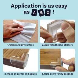 TerraToss Silicon Corner Protector [6 Pcs] for Sharp Edges | L-Shaped Table Corners Edge Protector | Baby Proofing Edge & Corner Guards for Baby Safety image 2