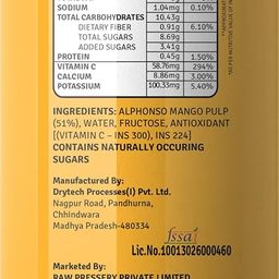 Raw Pressery Alphonso Mango Juice (2 x 1000ml) Maximum Pulp (51%) image 3