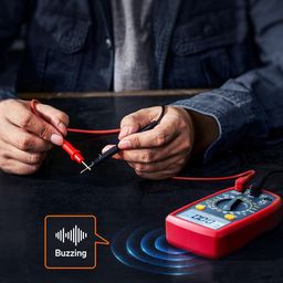 ASTROAI Digital Multimeter, 2000 Counts Multimeter with DC AC Voltmeter and Ohm Volt Amp Tester, Measures Voltage, Current, Resistance; Tests Live Wire, Continuity (Red) image 5