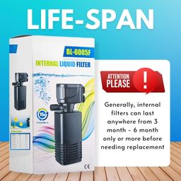 4-in-1 Aquarium Filter Pump, Submersible, Silent Oxygen & Water Circulation System with LED Light, Energy-Efficient Fish Tank Filter for Freshwater, Marine & Turtle Tanks image 3