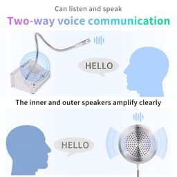 DESHUN Window intercom, Window Speakers, Dual-Way Window Counter intercom Microphone, for The Business/Bank/Office/Hospital/Station/Catering/Ticket Window to Provide Communication Solutions image 2