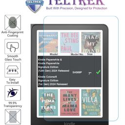 TELTREK Screen Guard Designed For Apple Kindle PaperWhite 7" 2024 / Paperwhite Kids 7" 2024 / Paperwhite Signature 7" 2024 & ColorSoft Signature 2024 Nano Fiber PET Tempered Glass Screen Protector image 3