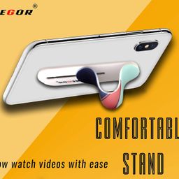 Regor Tabletop Finger Grip & Mobile Holder Mobile Stand Phone Holder for Hand & Mobile Back Holder Grip Great for Selfie & Works as iPhone Stand & Android Phone Stand - Stripes (Multicolored) image 2