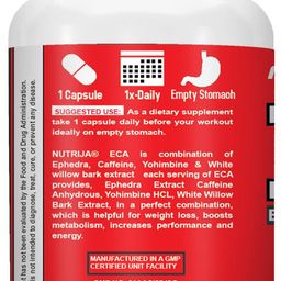 NutriJa ECA - Ephedra, Caffeine & Yohimbine Stack - Servings - 30 Capsules image 3