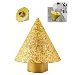 HiFam Diamond Beveling Chamfer Bit, 38MM, Bevel Enlarge Hole Polishing for Angle Grinders, Sturdy Countersink Bit, Diamond Cone Grinding Bit for Tile, Marble, Granite, Stone Polishing and Hole Making image 1