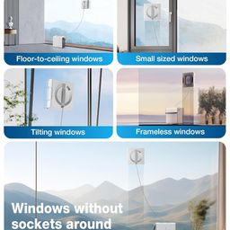 ECOVACS Winbot W2 Pro Omni Portable Window Cleaning Robot,Intelligent Cleaning with Three-Nozzle Wide-Angle Spray Technology,Win SLAM 4.0 Path Planning,Deep Edge Cleaning,5500Pa Suction Power,White image 2