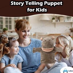FunBlast Animals Plush Puppet – Movable Mouth, Soft, Storytelling, Hand Puppet Toy for Kids (Hippo) image 5
