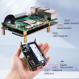 GeeekPi N07 PCIe M.2 M-Key NVMe SSD PCIe Peripheral Bottom Board for Raspberry Pi 5, Support M.2 Key-M NVMe SSD 2230/2242/2260/2280 image 3