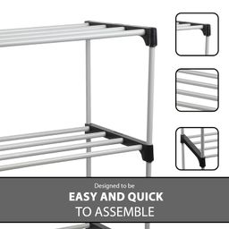 SaKLaK 3 Layer Adjustable Bookshelf for Home Library, Book Stand | Book Rack | Stand Shelf 3 Layer Plastic Rack (Black) image 2