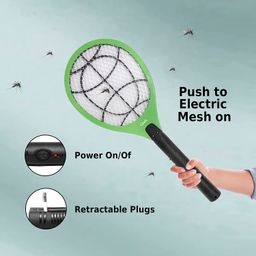Ephemeral Fly Swatter Mosquito Bat Bug Zapper Rechargeable Racket, Insect Fly Killer, Mosquito Repellent Electric Swatter, Unique 3-Layer Safety Mesh For Home, Office Electric Insect Killer (Assorted) image 5