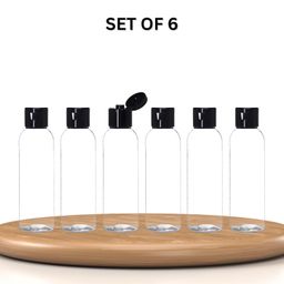 Hian 100ml Empty Clear Plastic Bottles Refillable Travel Size Cosmetic Containers Small Squeeze Bottles With Black Flip Cap For Toiletries, Shampoos, Lotions, Creams (Pack Of 6) image 4